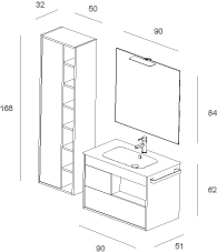 Lume 07 Mastella  Lume  Комплект мебели для ванной  - Вид №2