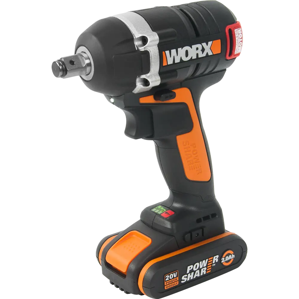 Гайковерт бесщеточный ударный Worx WX279, 20 В Li-ion 2x2 Ач, 300 Нм STLM-2176203