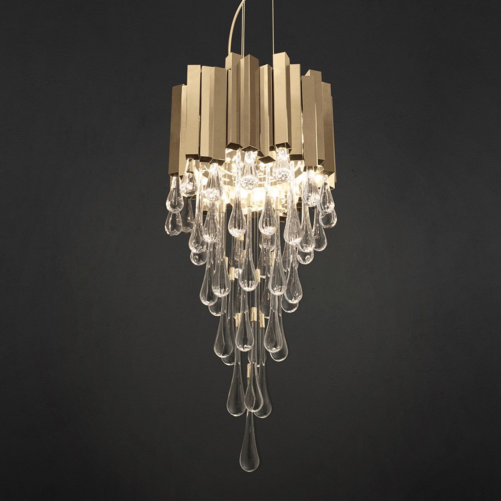 Люстра стеклянная 90х36 см золотая Trump KM0988P-8 DELIGHT COLLECTION ДИЗАЙНЕРСКИЕ 00-3883094 Золото;прозрачный  - Вид №5