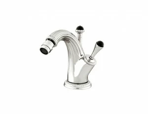 033223.N00.00 Смеситель-джойстик-монолевер для биде с черными кристаллами Swarovski Золото 24К