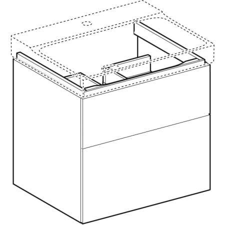 500.509.43.1 Шкафчик для раковины Geberit Xeno², с двумя выдвижными ящиками Geberit  - Вид №1