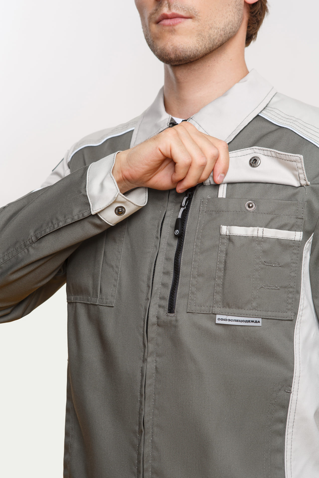 4991520 Костюм  NEW 2 серый хаки с серым песком STATUS  Летняя спецодежда  размер 60-62/170-176  - Вид №9
