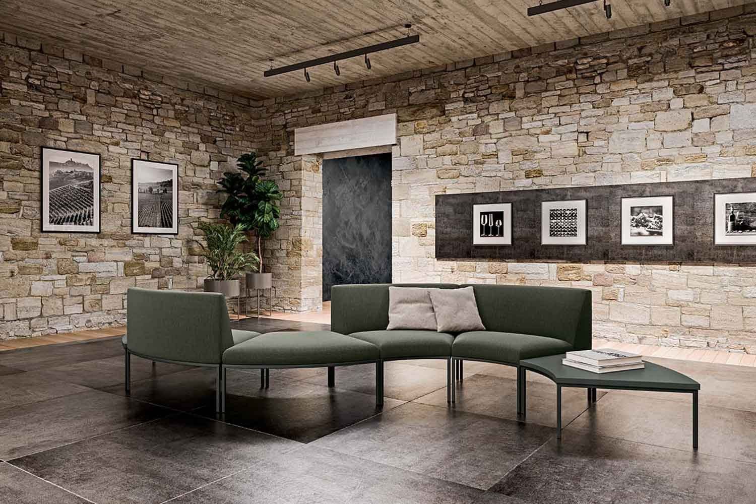 Изогнутый диван из ткани Quadrifoglio Group Design Living ARCH-00130279 - Вид №2