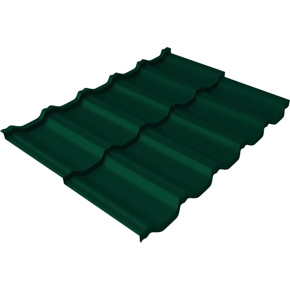 Металлочерепица 0.5 мм ГОСТ 720x1180 мм RAL 6005 зеленый Grand Line STLM-2099042 - Вид №2