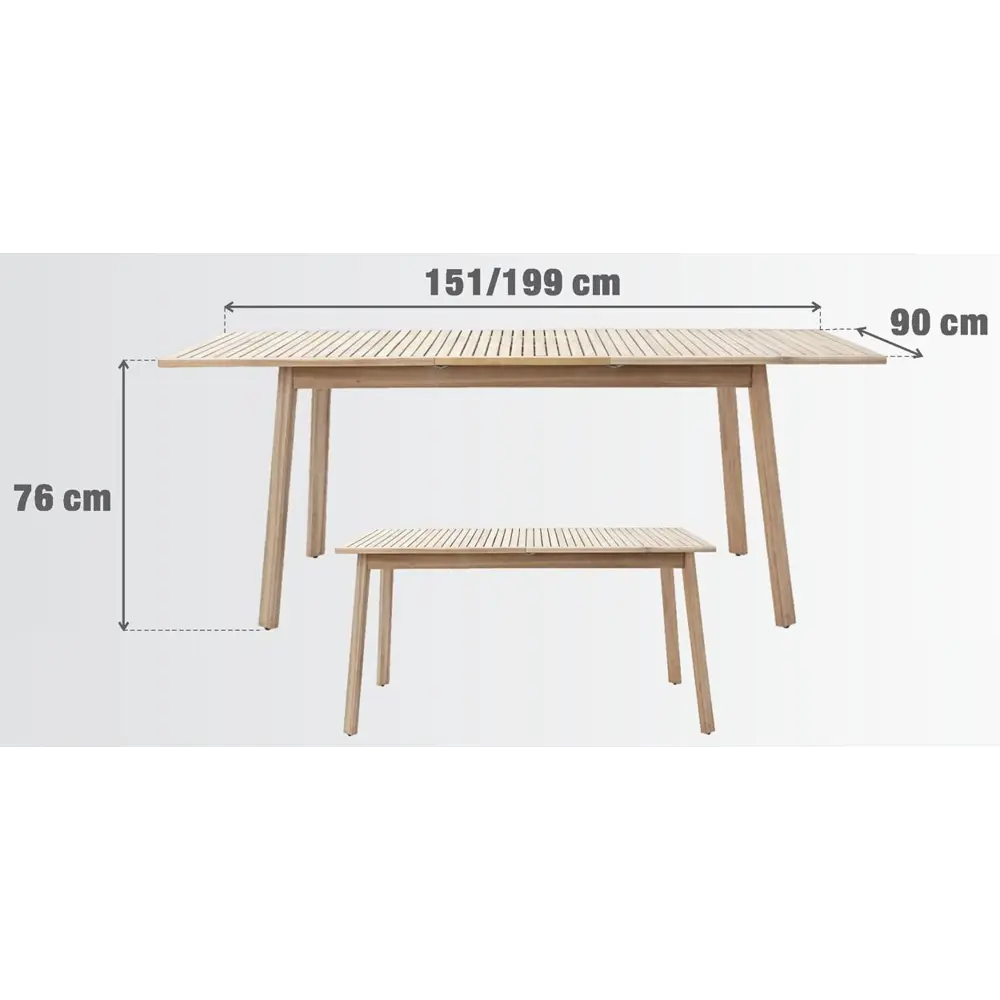 Стол садовый раздвижной Naterial Solis Butterfly 150-200x90x76 см акация светло-коричневый Товар без серии STLM-2079552 - Вид №21
