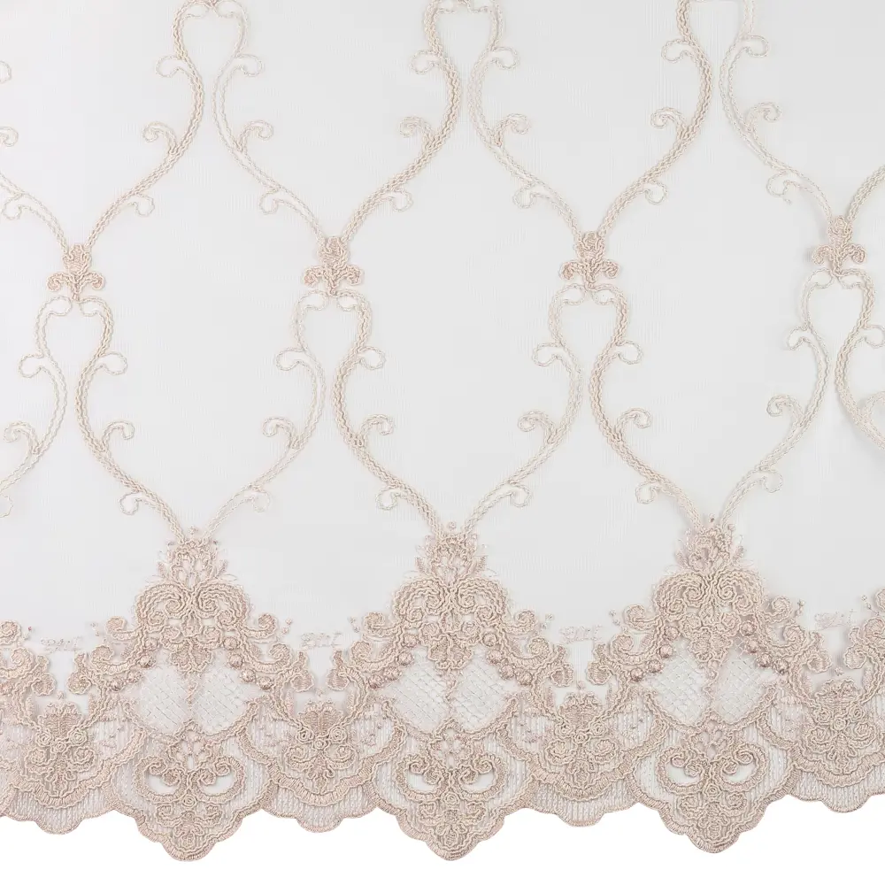 Тюль с вышивкой Корд сетка 290 см цвет розовый ELIT HOME STLM-2078625 - Вид №1