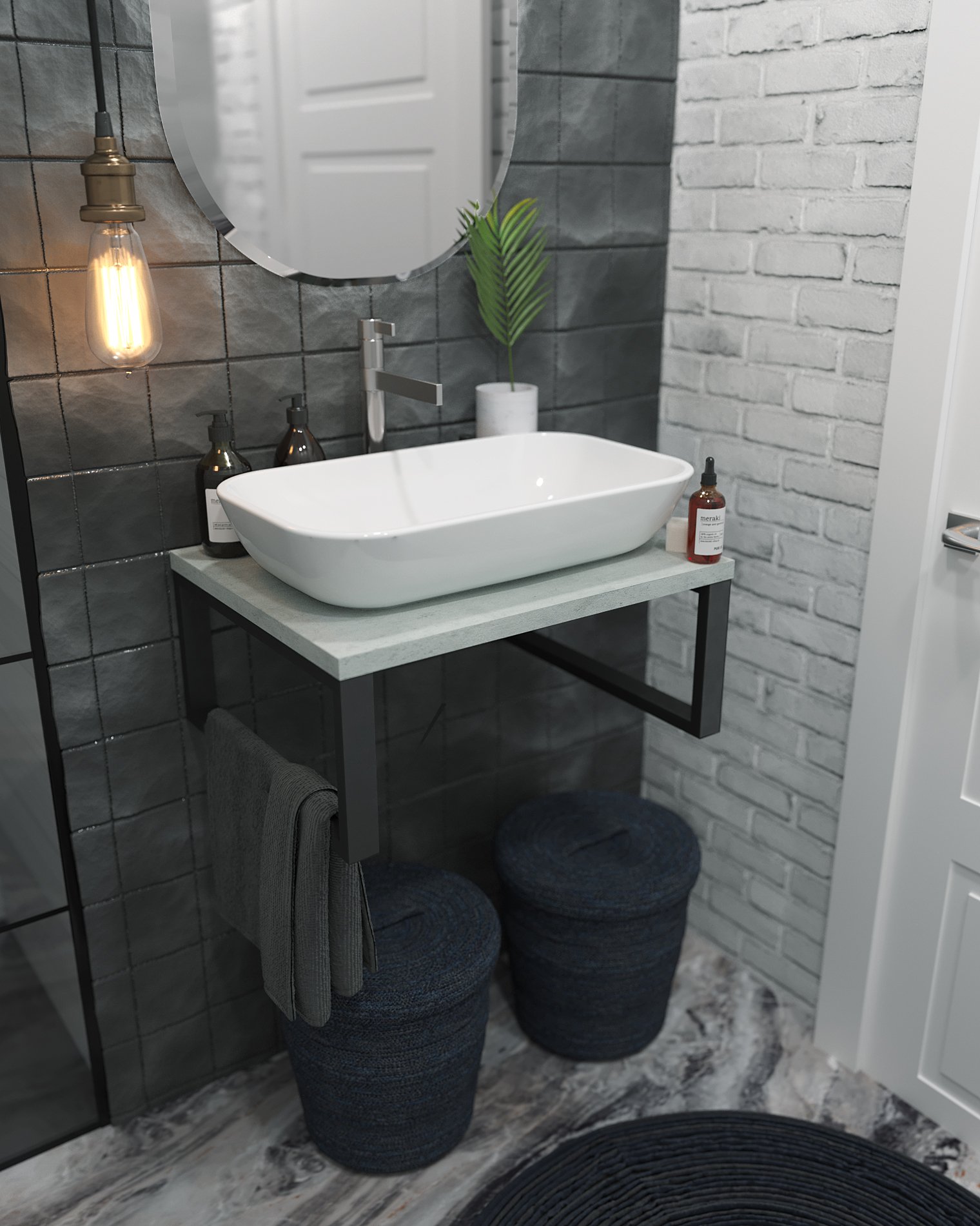 Столешница GRUNGE LOFT 60 Бетон светлый 1 Marka Ц0000001586 - Вид №2