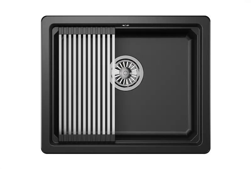 KS-5501U, ШВАРЦ (чёрный металлик), кухонная мойка, кварц GRANULA Kitchen Space 5501U-ST310 - Вид №1