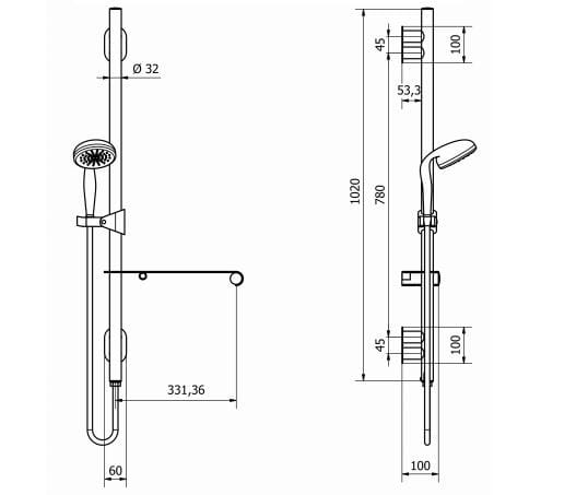 Термостатическая настенная душевая колонна с душем Thermomat Elegance ARCH-00057475 - Вид №2