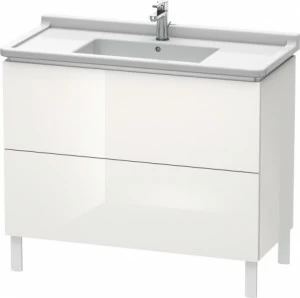 LC661002222 Тумбочка напольная L-Cube #LC6610 1020 x 469 мм Белый глянцевый декор