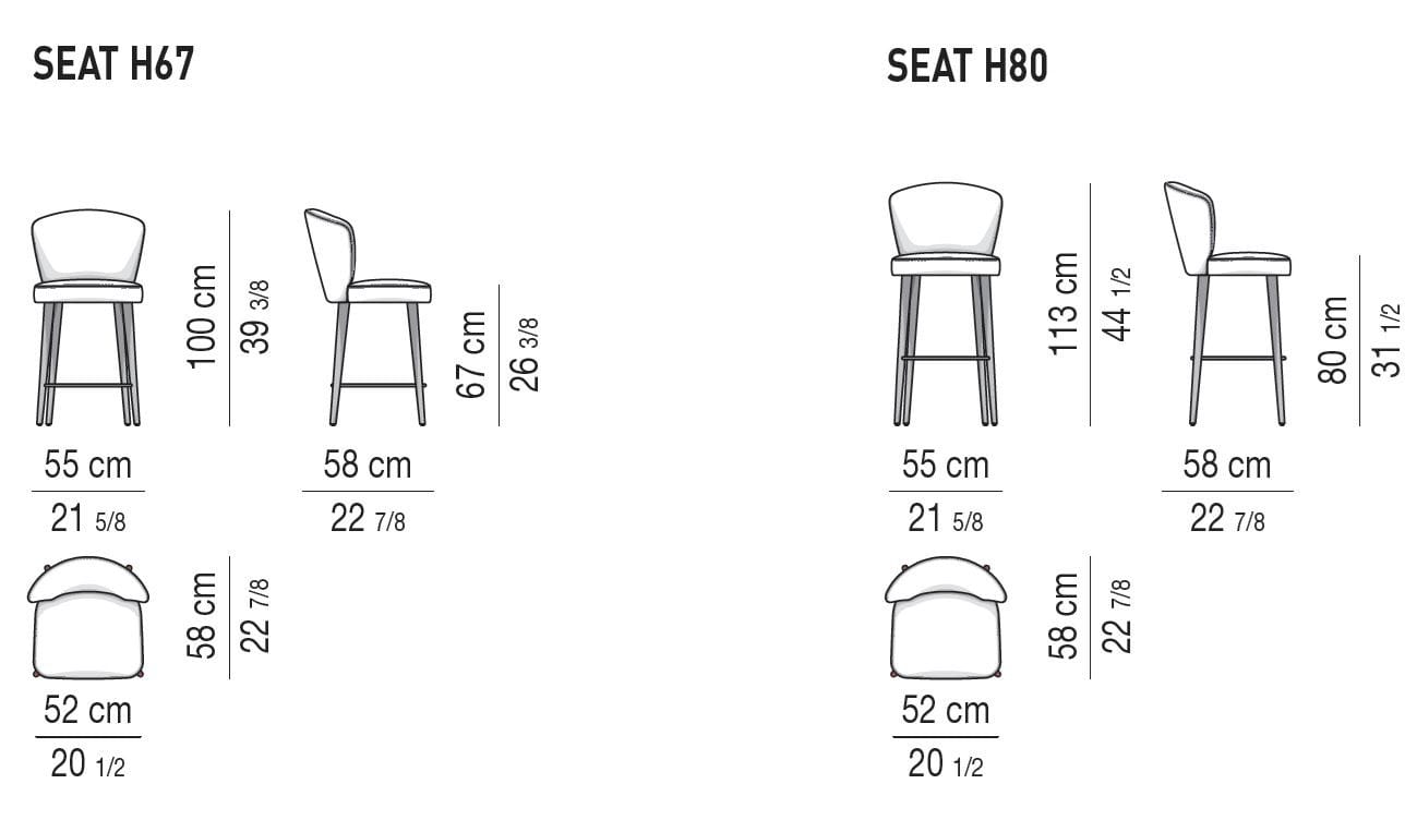 Высокий стул со спинкой Minotti ARCH-00113045 - Вид №3