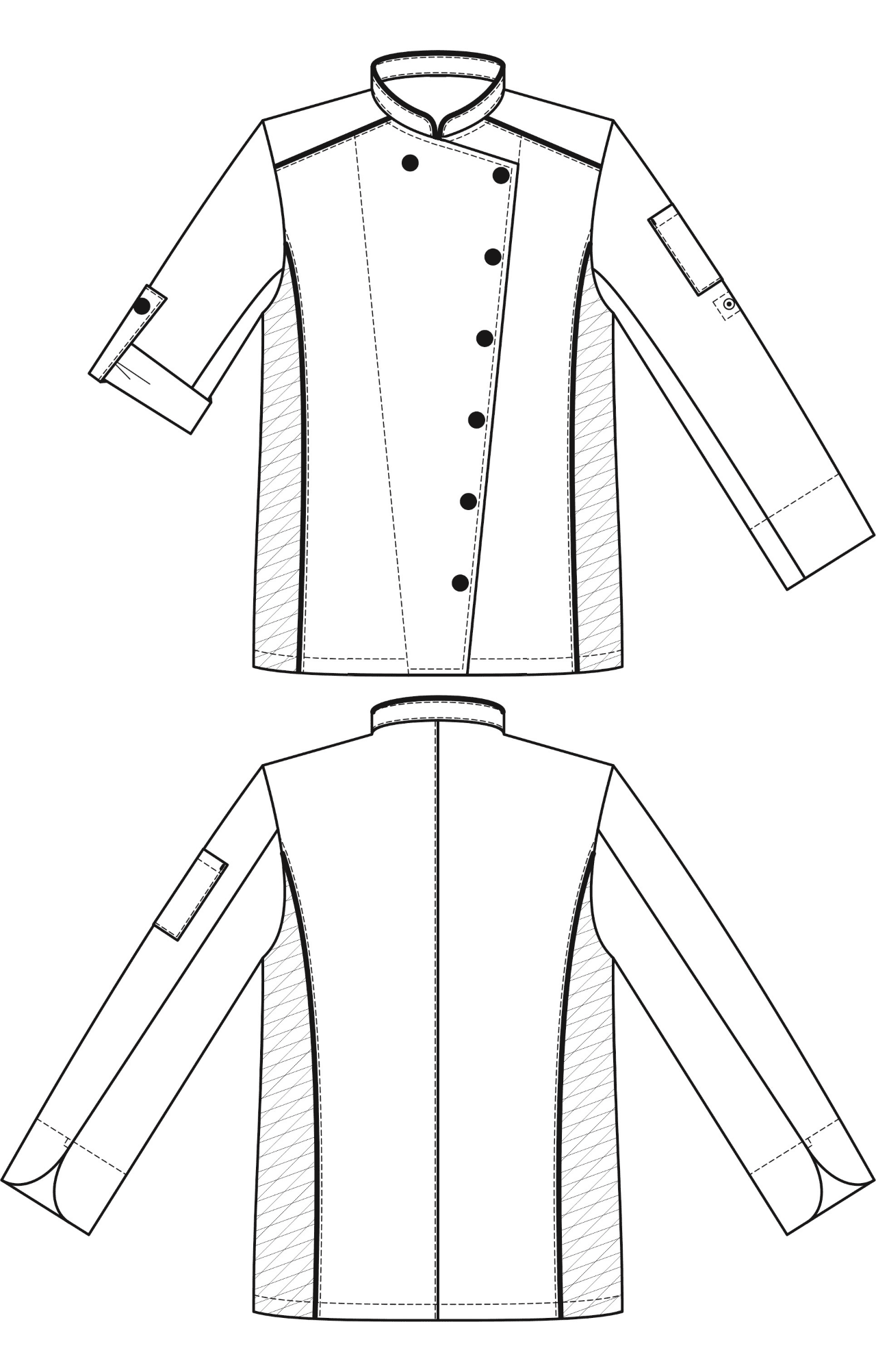 67693 Китель поварской женский цвет white (белый) RICON  Одежда для поваров  размер 54 (XXXL)  - Вид №2