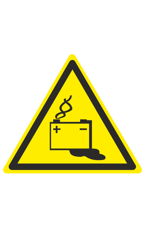 68448 Знак "Осторожно. Аккумуляторные батареи"  Предупреждающие знаки размер 150 х 150 мм Спецодежда 