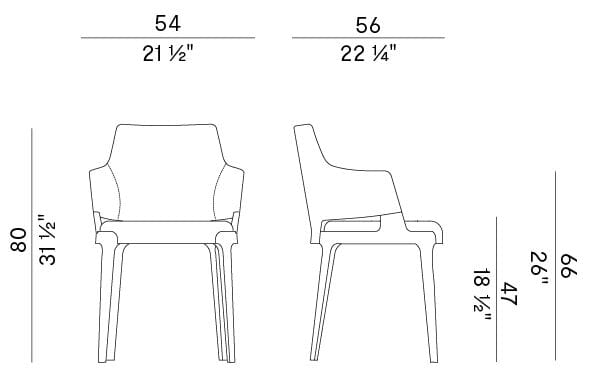 Мягкое тканевое кресло с подлокотниками Potocco ARCH-00061582 - Вид №3