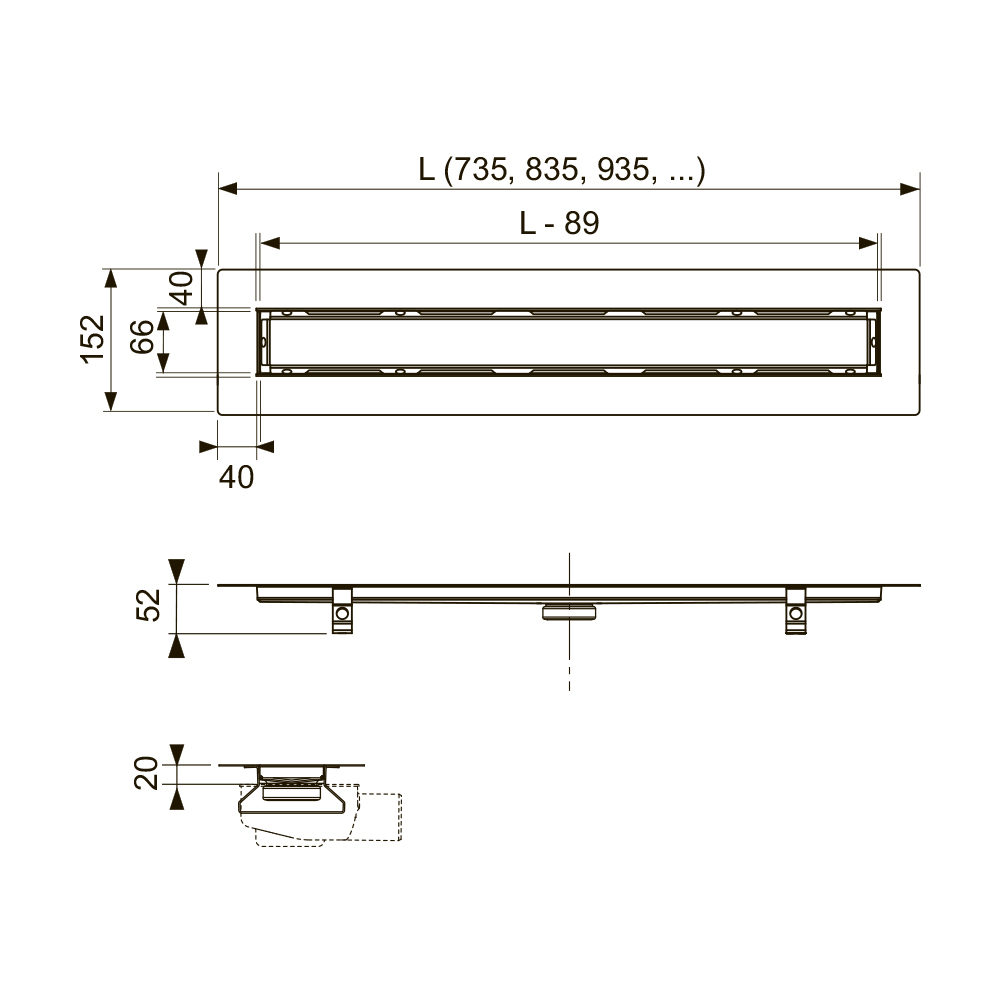 651200 Канал для укладки натурального камня Tece  - Вид №1