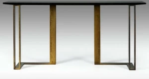 Paolo Castelli Лакированная прямоугольная консоль из мдф и металла Black and gold