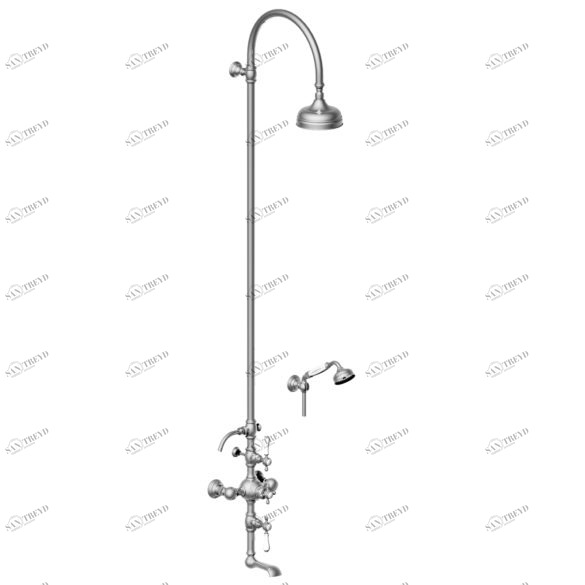 01.754 Настенная термостатическая стойка для ванны и душа в сборе HORUS Range Julia Victoria 