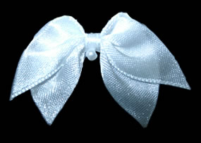 12 Бантик с бусинкой белый BLITZ
