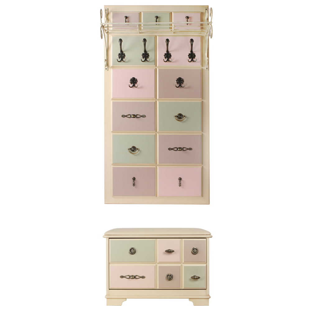 15004,11540 Настенная прихожая с ящиком Пандора 3 Акварель BOGACHO 4627139505174, 4627145741924