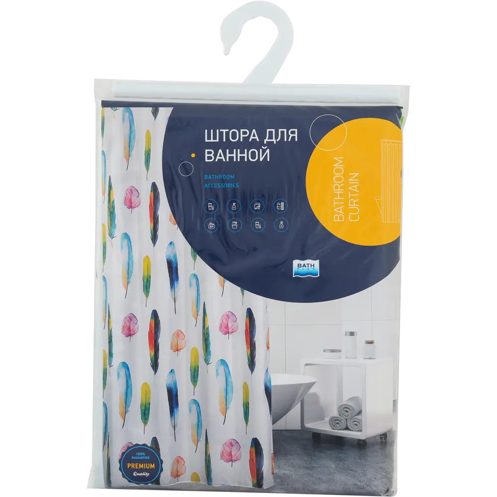 Штора для ванны Color Feather, 180х180 см, полиэстер 82168030 STLM-2082353 BATH PLUS ШТОРЫ CHARME RED - Вид №5