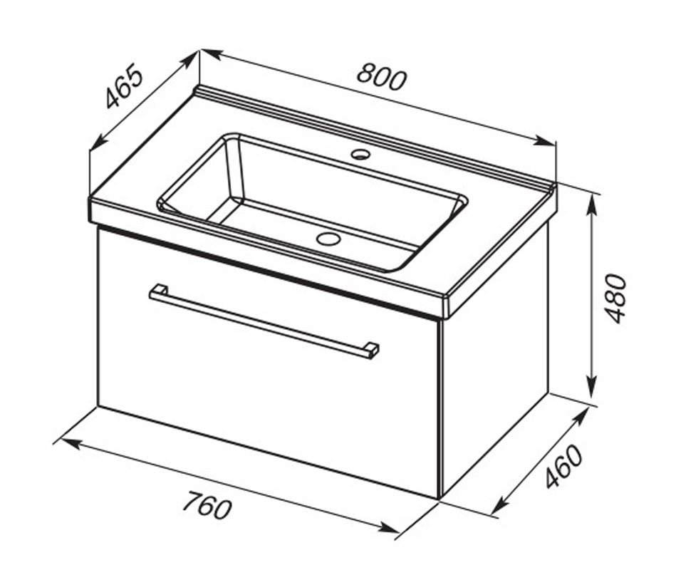 77.0203W Тумба под раковину Dreja Big Inn - Вид №1