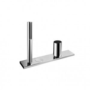 3067  Набортный смеситель для ванныручка без излива переключатель на 2 потока с кнопкой ручная лейка SUN гибкий шланг 150 см впуски 3/4'' подводка N.B. ручной душ FIT отделка PVD Fantini Rubinetti MILANO