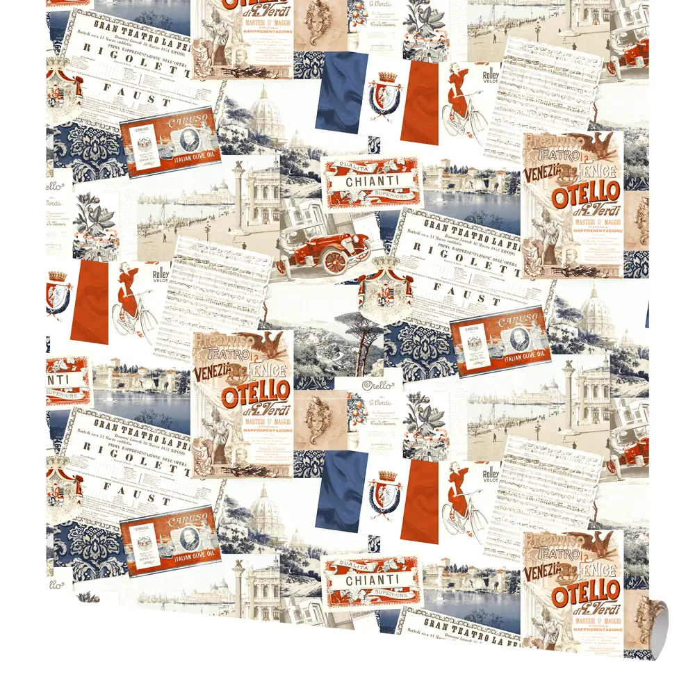 Обои флизелиновые Solo Italia красно-синие 1.06 м Е89604 ITALIA VACANZA STLM-2028635