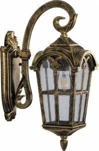 Уличный светильник настенный 48х15х25,5 см черное золото "Кастелло" 11295 FERON ПОД СТАРИНУ, ФОНАРЬ 00-3955762 Золото