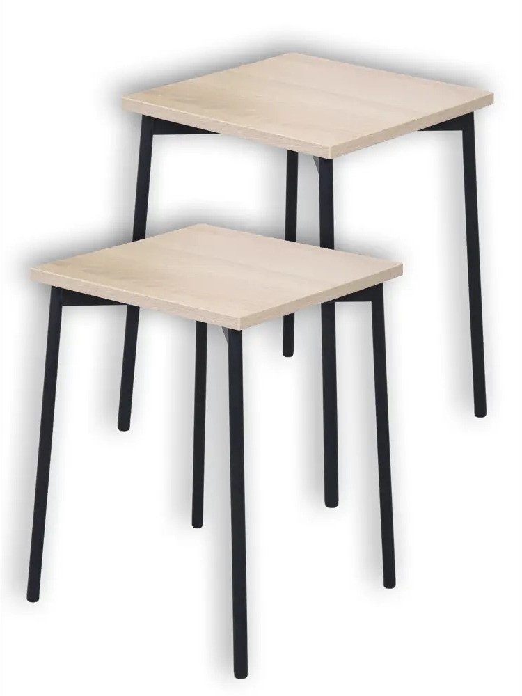 91340966 Комплект табуретов 2 шт Estente 35x45x35 см сталь/дерево цвет дуб сонома STLM-0884947
