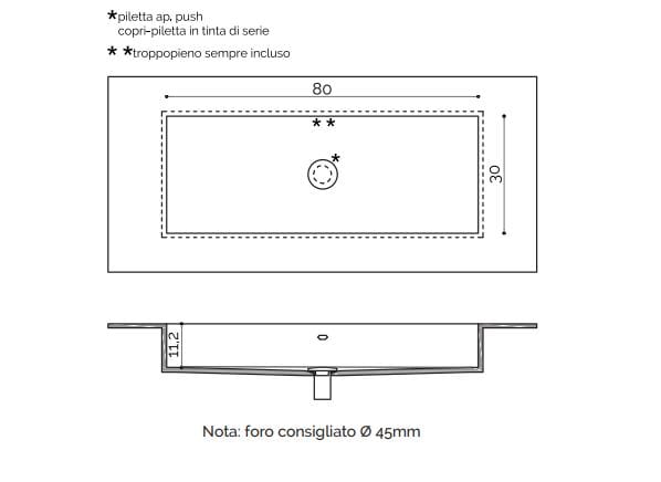 Прямоугольная раковина Corian® с столешницей Acquapazza Corian ® elements ARCH-00013333 - Вид №1