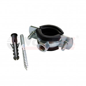 45WR-60 Valfex Хомут оцинкованный с резиновым уплотнением (в комплекте шпилька М8*80 и дюбель) Китай
