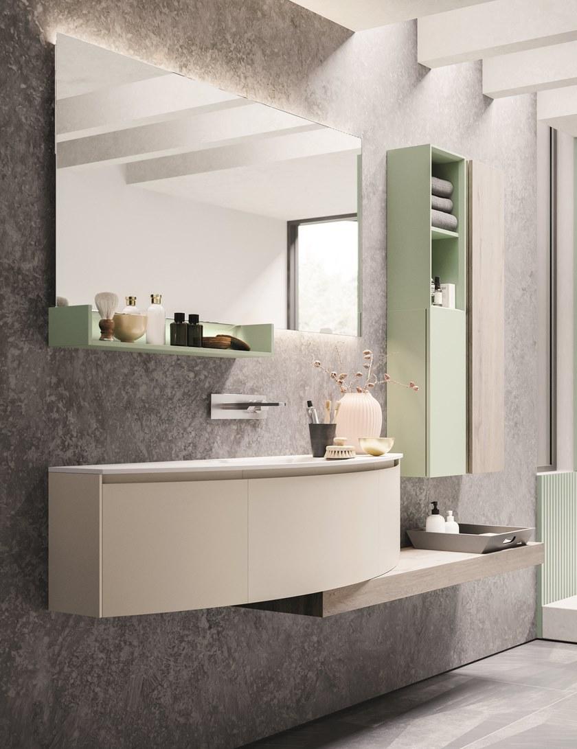 NOVELLO Тумба под умывальник, лакированная, одинарная, подвесная из hpl Calix xl sun-id-1411604 - Вид №2
