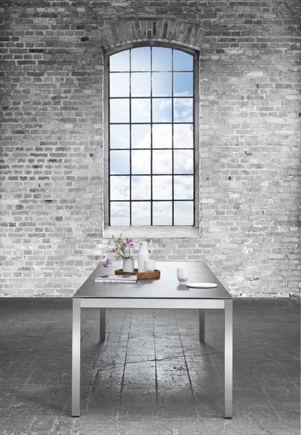 solpuri Выдвижной прямоугольный керамический садовый стол Classic stainless steel sun-id-1460646 - Вид №1