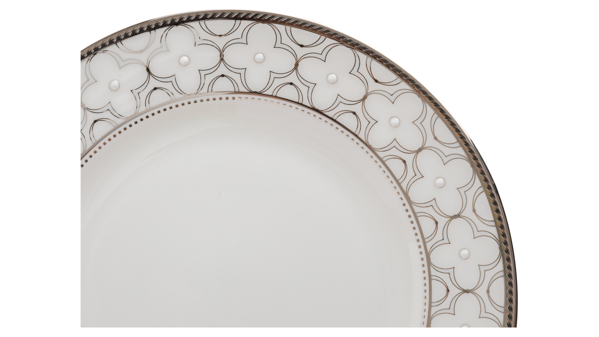 10649431 Noritake Сервиз чайный Noritake Трефолио, платиновый кант на 6 персон 21 предмет, фарфор Фарфор костяной  - Вид №1