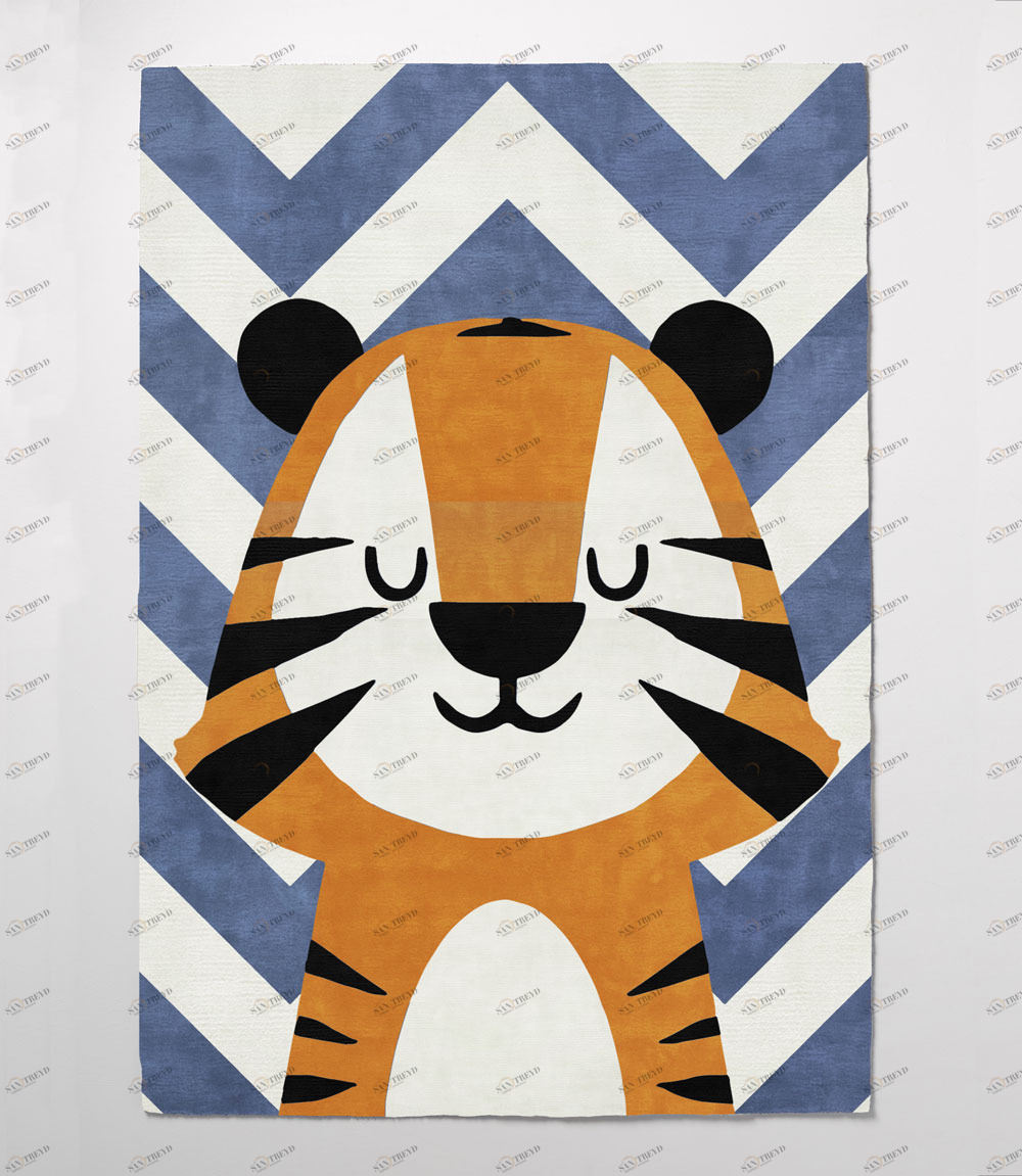 Ковер детский Tiger Cub light-blue 140х200 синий RUGBERRY TIGER CUB 326151 Синий;оранжевый 