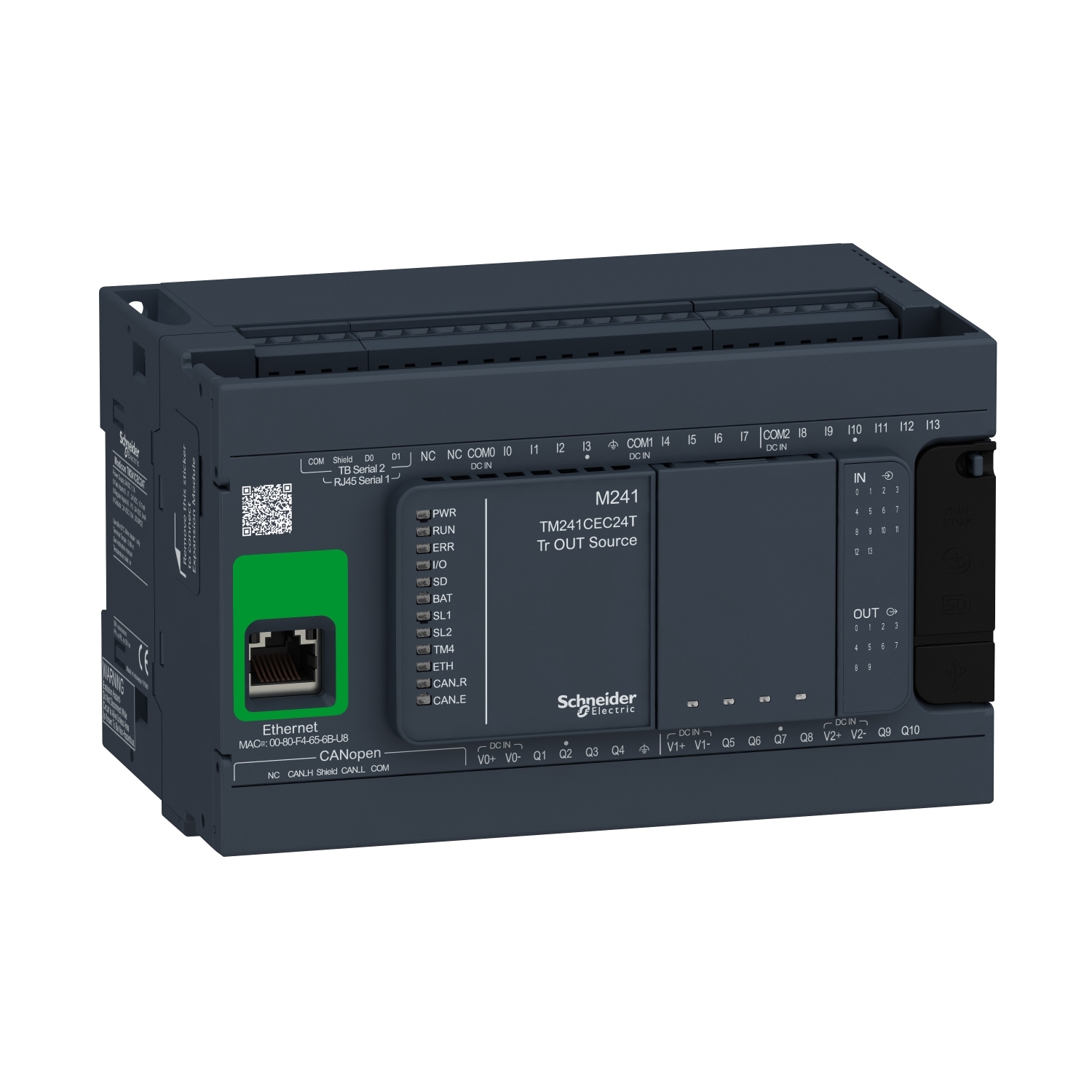 TM241CEC24T БАЗОВЫЙ БЛОК M241-24IO ТРАНЗИСТ ИСТОЧНИК ETHERNET CAN MASTER Schneider Electric 