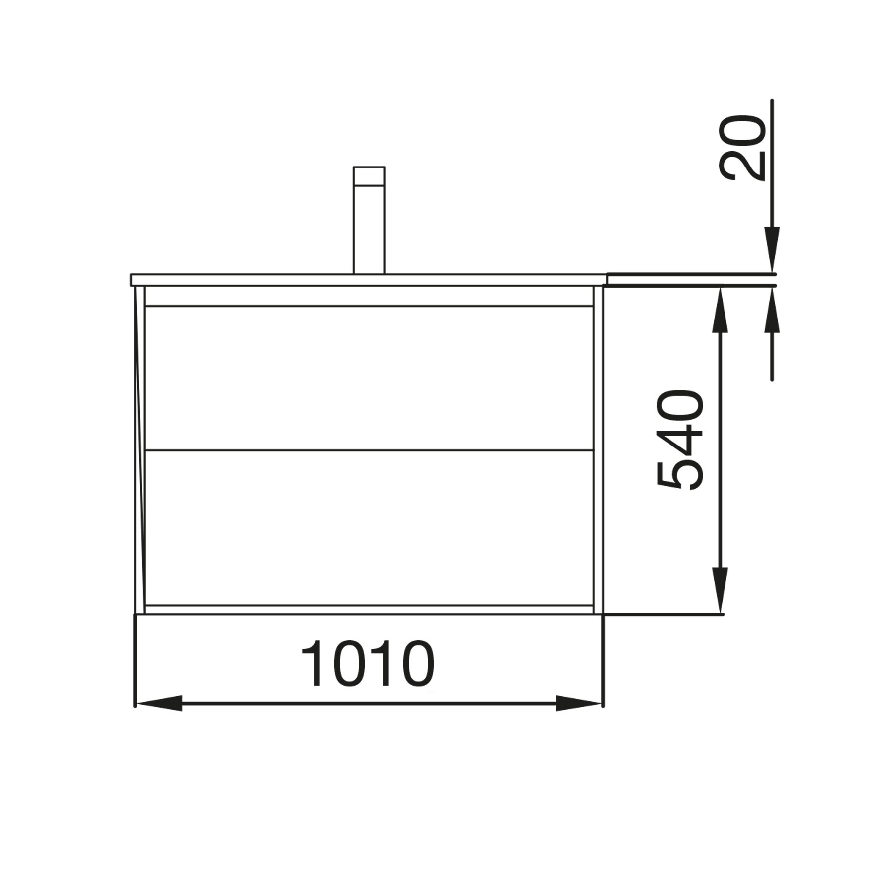 81295 SALGAR Тумба под умывальник NOJA 1000 1 ящик 1 место ДУБ КАЛЕДОНИЯ + Раковина Дуб Каледония - Вид №1