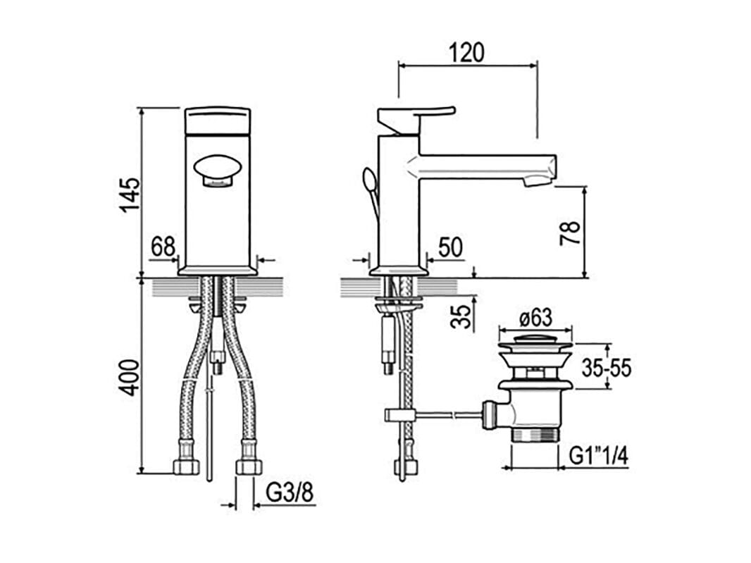 Однорычажный смеситель для раковины GUGLIELMI RUBINETTERIE AG ARCH-00131355 - Вид №3