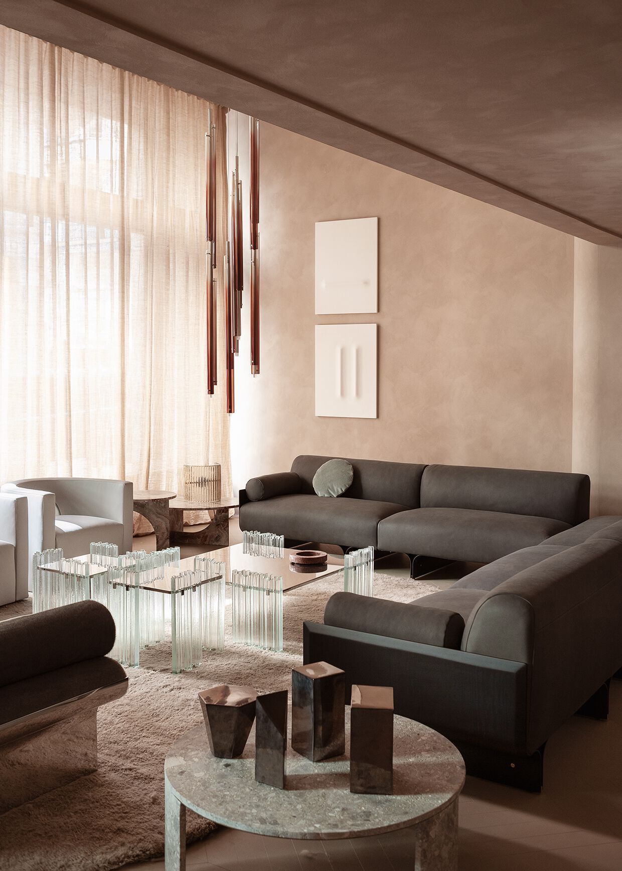 Квадратный журнальный столик из нержавеющей стали и хрусталя Gallotti&Radice MIRAGE ARCH-00013711 - Вид №4