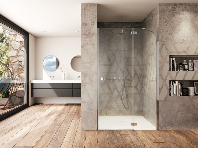 Стеклянная ниша душевая кабина с распашной дверью Provex Industrie Kombi ARCH-00055618