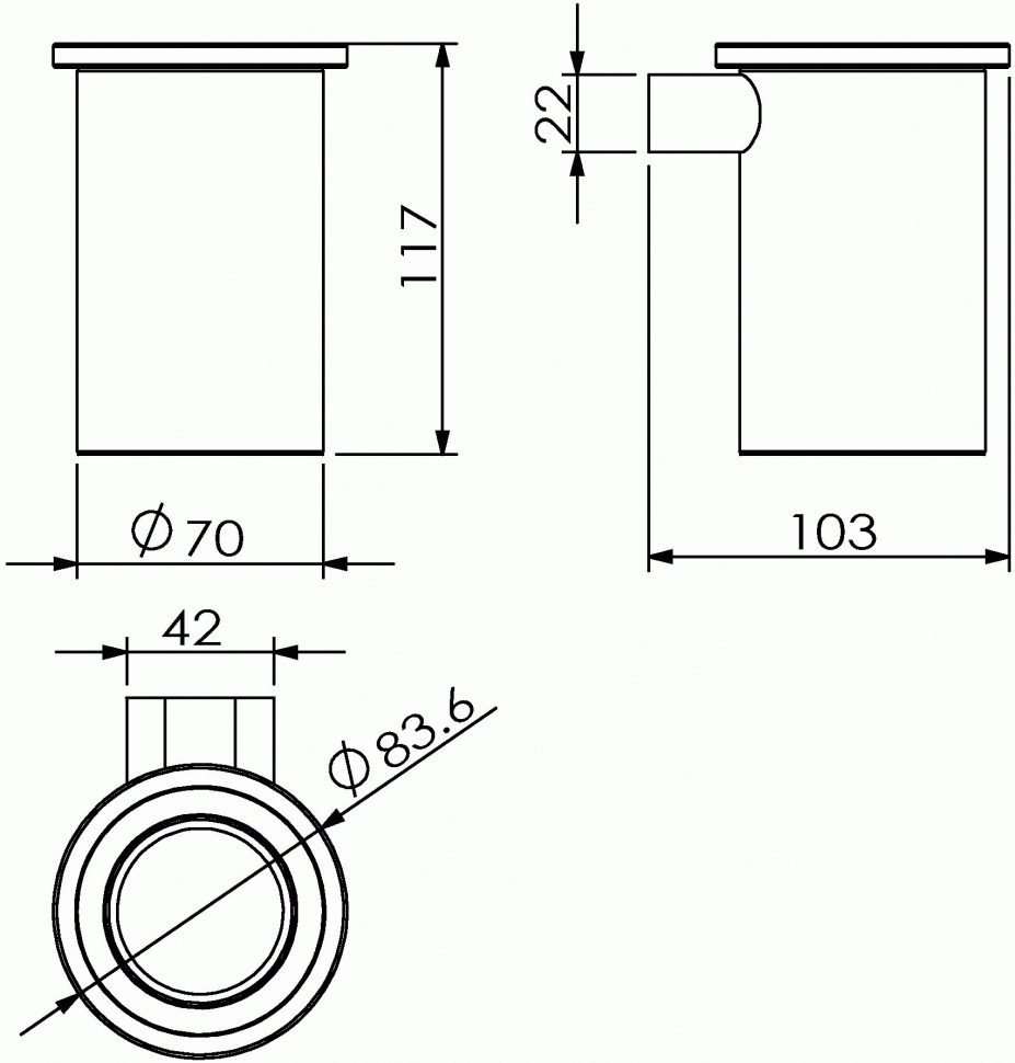 24011B Стакан подвесной цвет хром LANGBERGER LUGANO - Вид №2