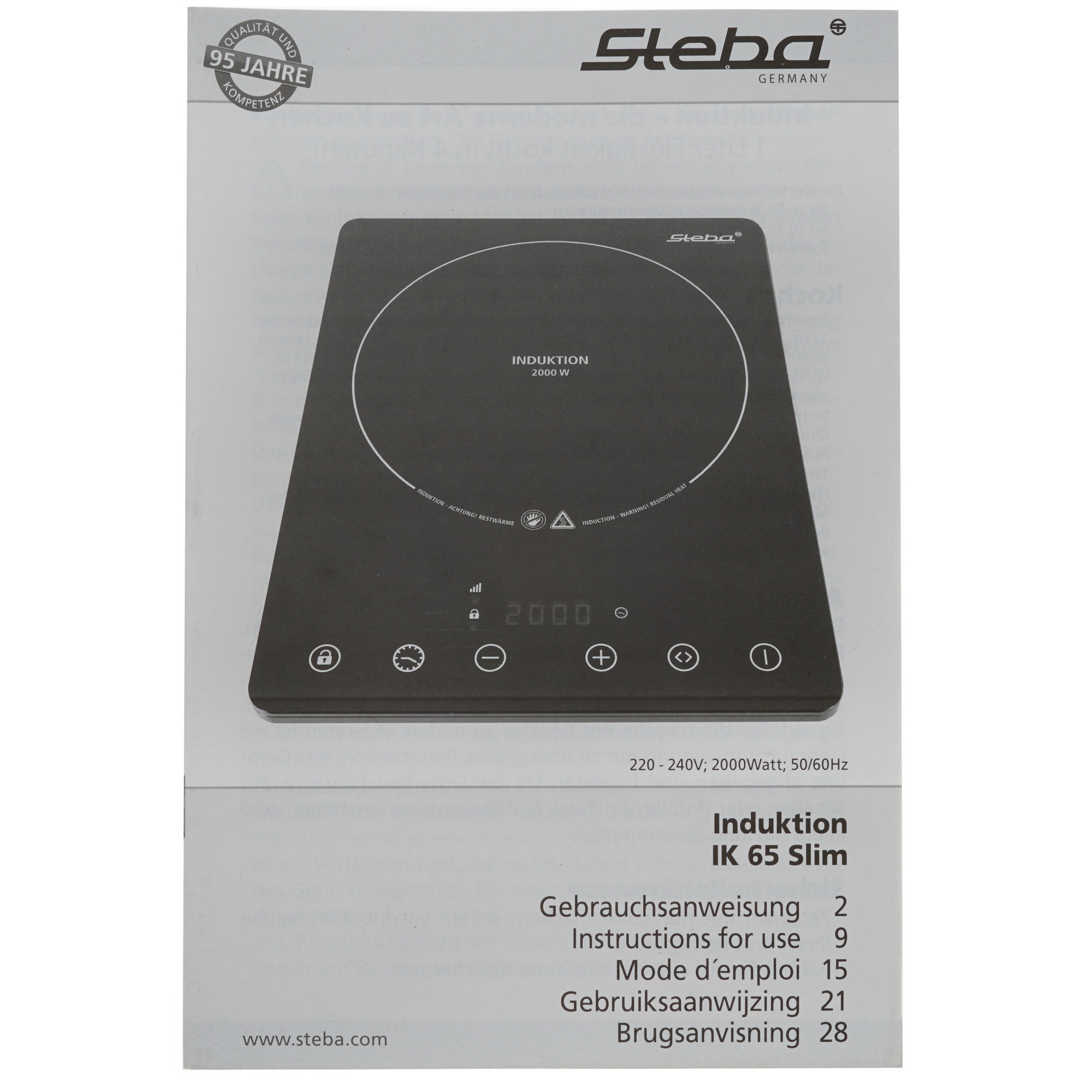 8152056 Плита компактная электрическая Steba IK 65 Slim черный STDN-0109879 - Вид №4