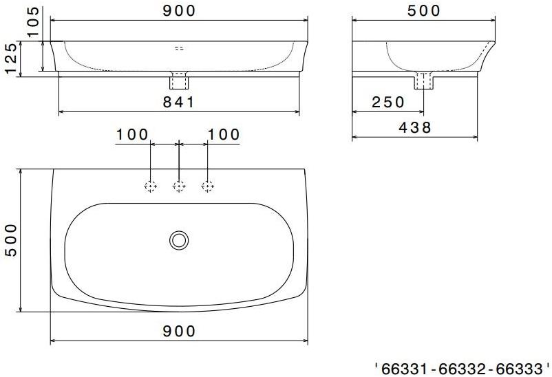 66332 Накладная раковина на столешницу  овальная Newform Lavabi - Вид №3