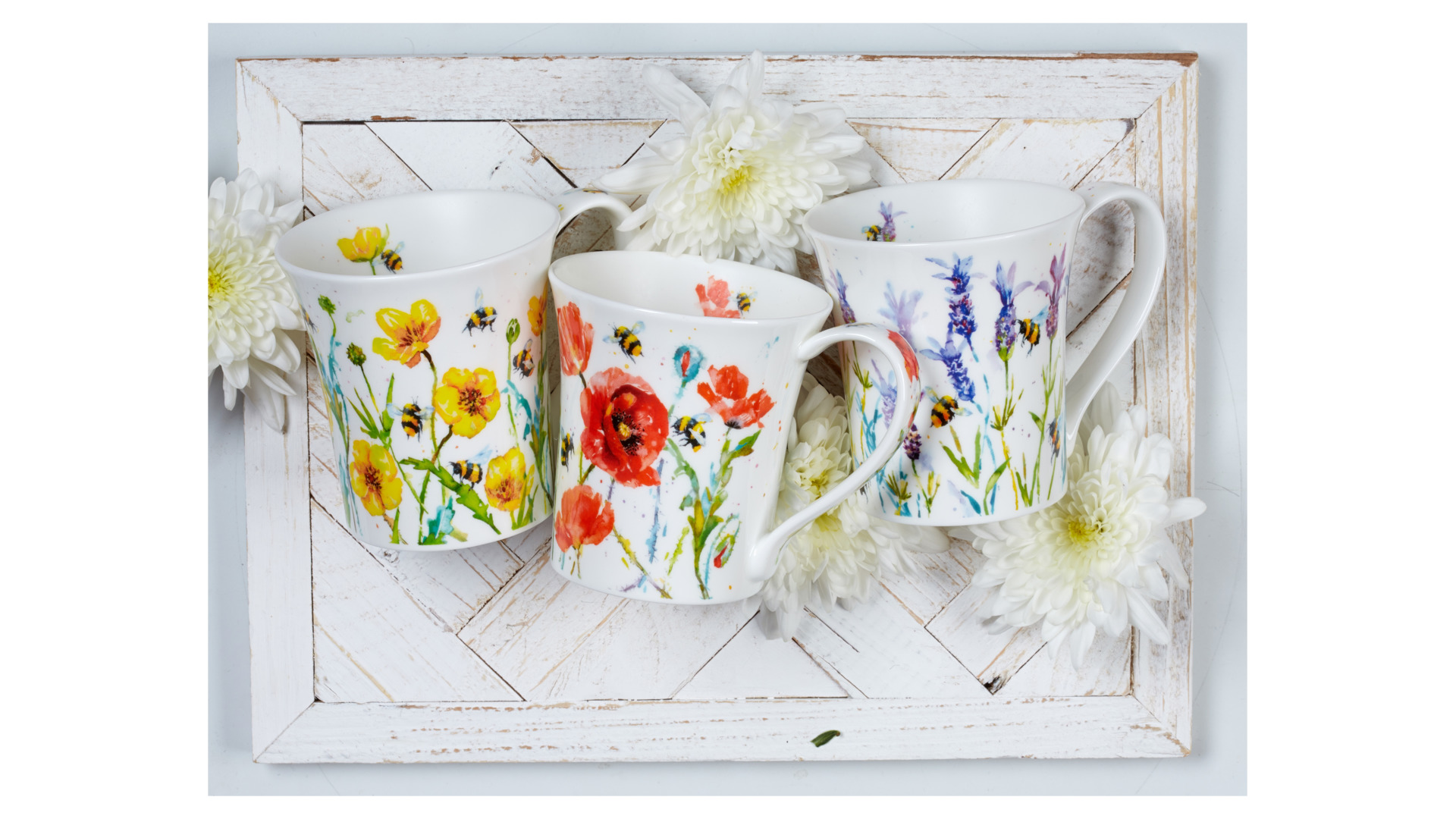 10675867 Dunoon Кружка Dunoon Пчелы и мак.Джура 210мл, фарфор Фарфор костяной  - Вид №1