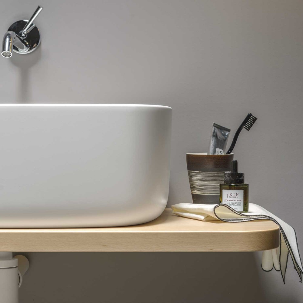 EVLACOU Подвесная раковина настенная прямоугольная EVER Life Design Bounce белая - Вид №5