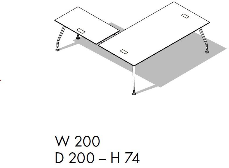 Sinetica Исполнительный угловой стол Glamour sun-id-1415859 - Вид №7