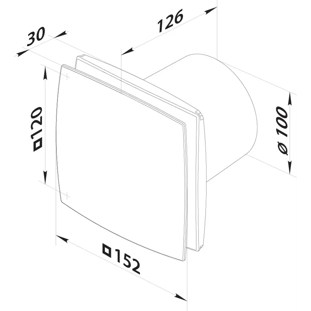 Вентилятор осевой вытяжной Вентс ЛД D100 мм 33 дБ 88 м³/ч цвет белый STLM-2115673 - Вид №5