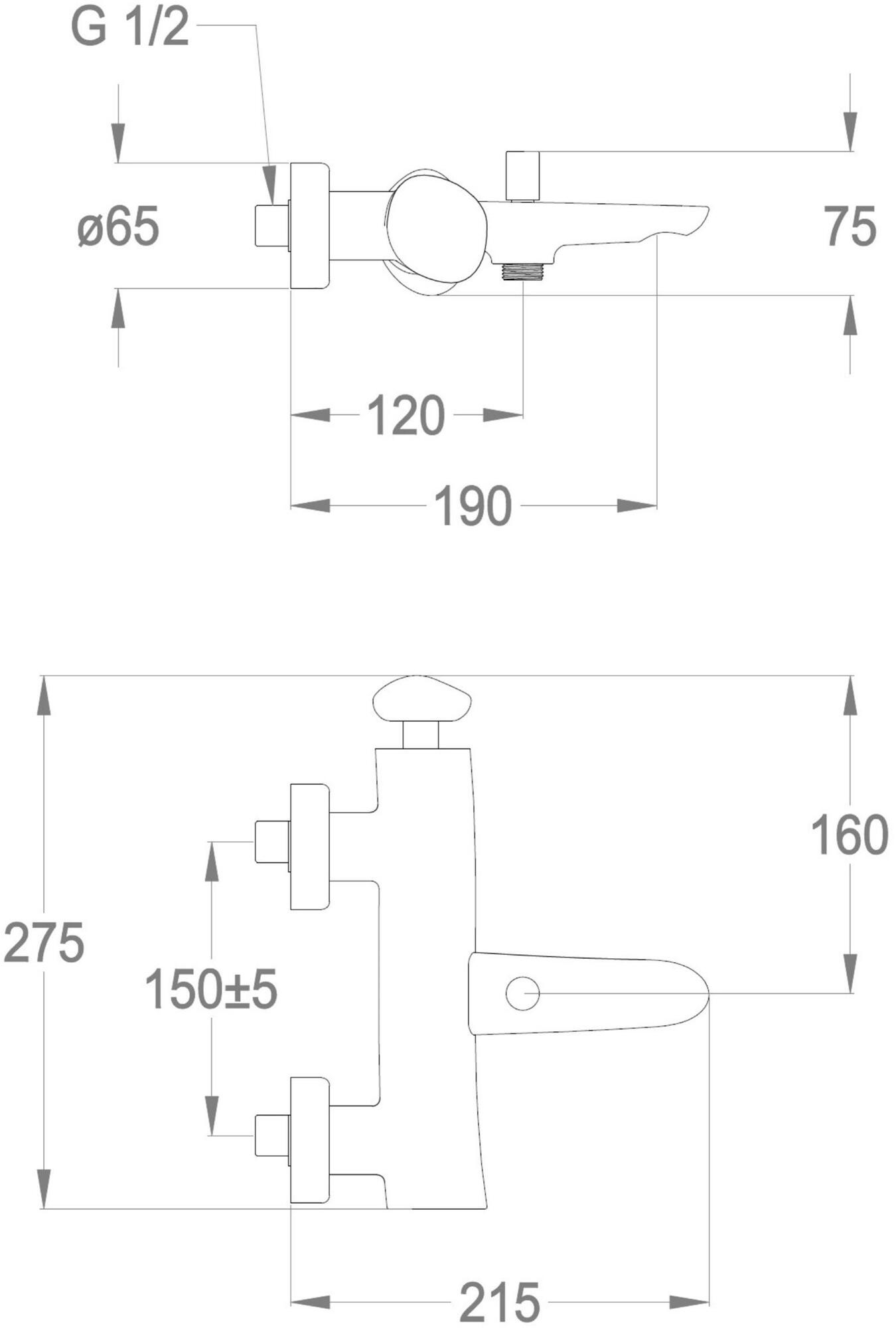 Fir Italia Смеситель для ванны настенный из латуни с переключателем Synergy stone 95 9534000 - Вид №1
