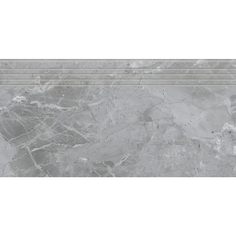 Grasaro Softmarble: Керамогранитная ступень серого цвета 29,4×60 см 89368021 STLM-0948522
