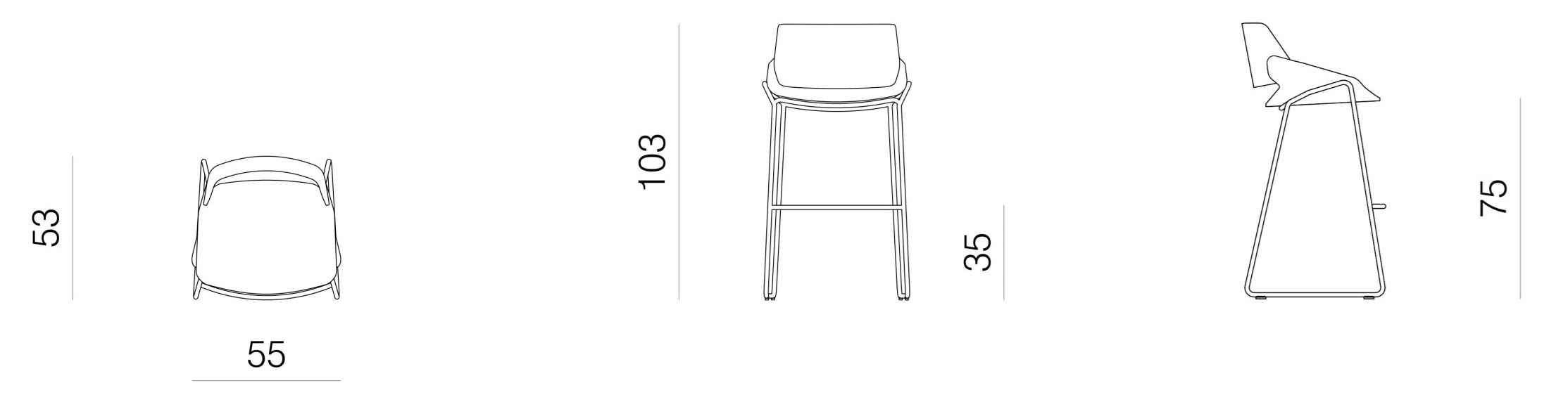 Тканевый барный стул с подставкой для ног prostoria Monk ARCH-00149560 - Вид №4